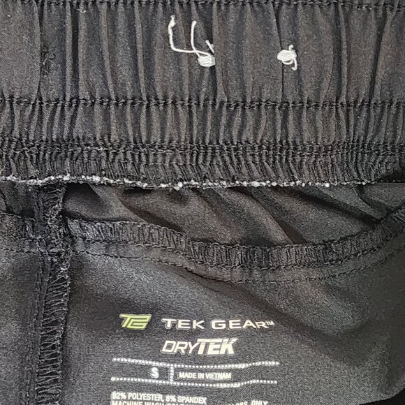 Tek Gear DryTek Poly Span Black Moisture Wicking Elastic Tie Waist Shorts Size S - Picture 14 of 16